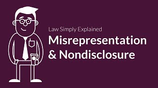 Misrepresentation and Nondisclosure  Contracts  Defenses amp Excuses [upl. by Maje225]