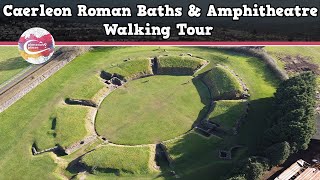 CAERLEON ROMAN BATHS amp AMPHITHEATRE WALES  Walking Tour  Pinned on Places [upl. by Ollayos860]