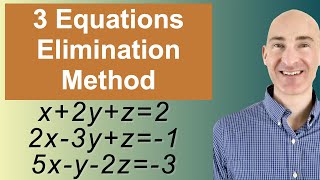 Solving Systems of 3 Equations Elimination [upl. by Ienttirb440]