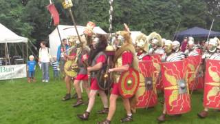 Roman Reenactment at the Amphitheatre in Caerleon Marching In [upl. by Feltie]