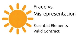 Fraud vs Misrepresentation  Other Essential Elements of a Valid Contract  CA CPT  CS amp CMA [upl. by Ready]